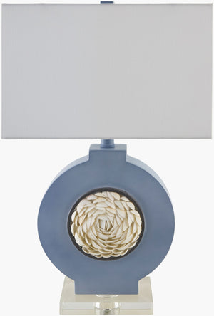 Livabliss Floralis Art Deco Resin Shell Table Lamp with Crystal Base for Warm Ambient Glow FLS-002