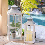 Park Hill Coastal Whitewash Lantern ELW20536