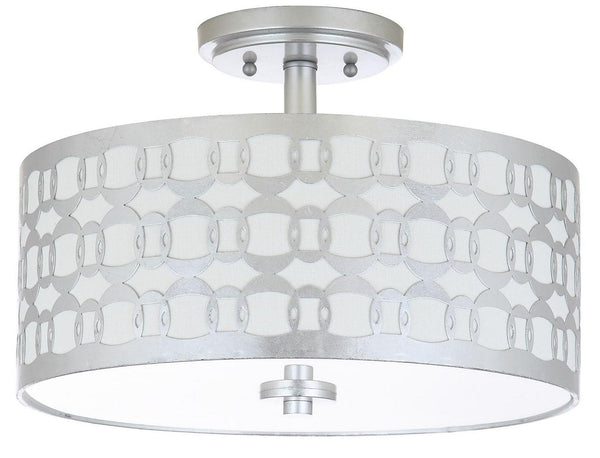 Safavieh Cedar Linked 3 Light 15 Inch Dia Silver Flush Mount  Silver FLU4004B