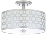 Safavieh Cedar Linked 3 Light 15 Inch Dia Silver Flush Mount  Silver FLU4004B