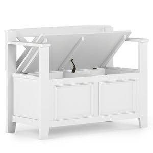 English Elm Amherst Solid Wood 36" Entryway Storage Bench – Stylish White Design With Hidden Storage Compartments B136P158354