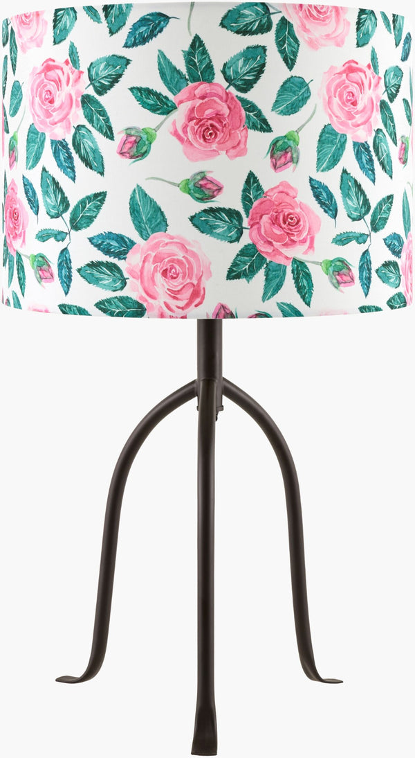 Livabliss Floriva Arts and Crafts Table Lamp with Felt Linen Shade for Bedroom Reading Nooks FLVR-010