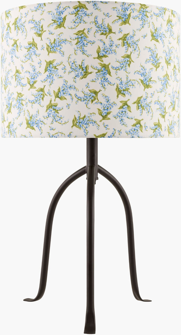 Livabliss Floriva Arts and Crafts Table Lamp with Felt Linen Shade and Grounded Metal Base FLVR-013