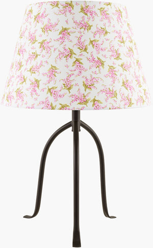 Livabliss Floriva Arts and Crafts Table Lamp with Linen Shade Metal Base for Living Rooms FLVR-018