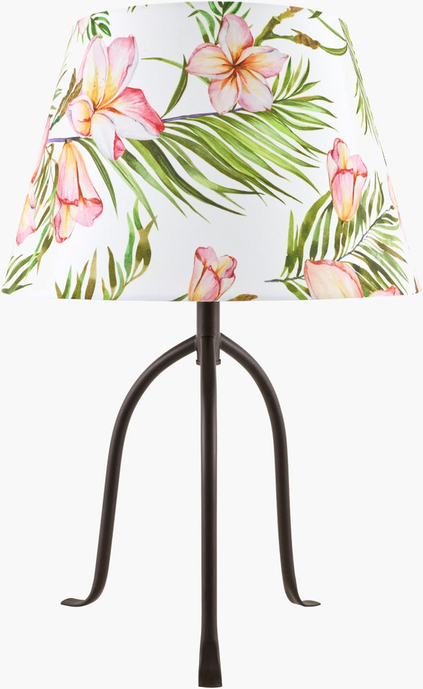 Livabliss Floriva Arts and Crafts Table Lamp with Linen Shade for Warm Ambient Reading Light FLVR-020