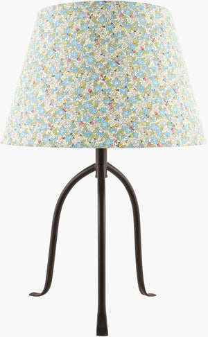 Livabliss Floriva Arts and Crafts Linen Shade Table Lamp with Metal Base for Side Tables FLVR-022