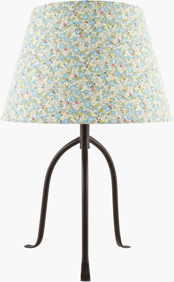 Livabliss Floriva Arts and Crafts Linen Shade Table Lamp with Metal Base for Side Tables FLVR-022