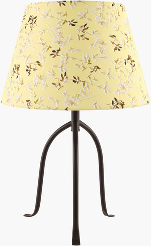 Livabliss Floriva Arts and Crafts Table Lamp with Linen Shade and Textured Metal Base FLVR-025