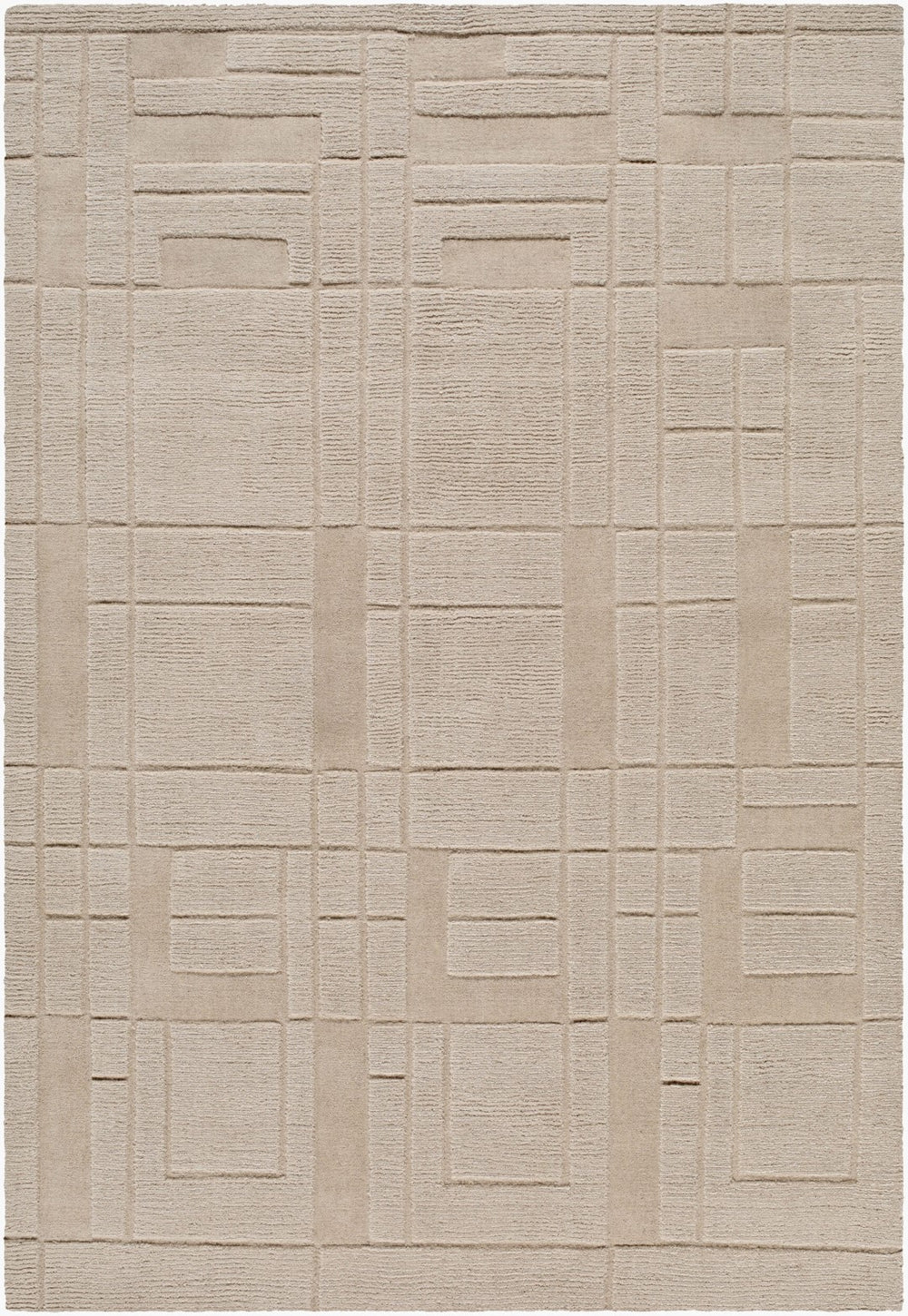 Surya Luxuries Flw-2300 2' X 3' Handmade Rug – Timeless Frank Lloyd Wright Design For Elegant Spaces! Beige Wool Flw2304-23