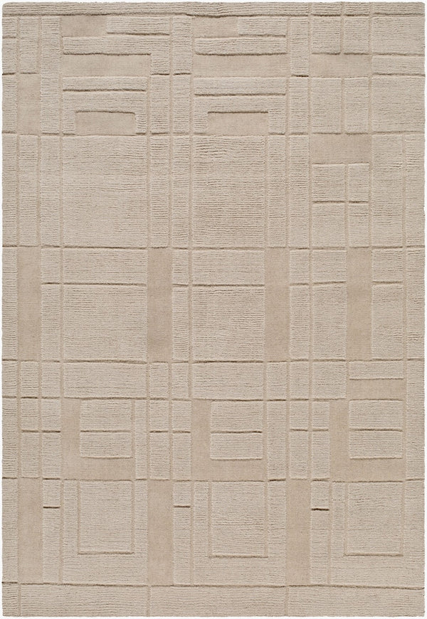 Surya Luxuries Flw-2300 2' X 3' Handmade Rug – Timeless Frank Lloyd Wright Design For Elegant Spaces! Beige Wool Flw2304-23