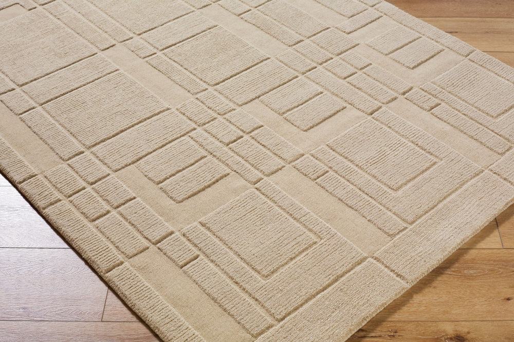 Surya Luxuries Flw-2300 2' X 3' Handmade Rug – Timeless Frank Lloyd Wright Design For Elegant Spaces! Beige Wool Flw2304-23