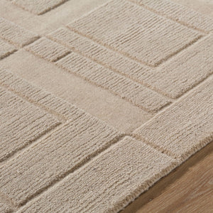 Surya Luxuries Flw-2300 2' X 3' Handmade Rug – Timeless Frank Lloyd Wright Design For Elegant Spaces! Beige Wool Flw2304-810