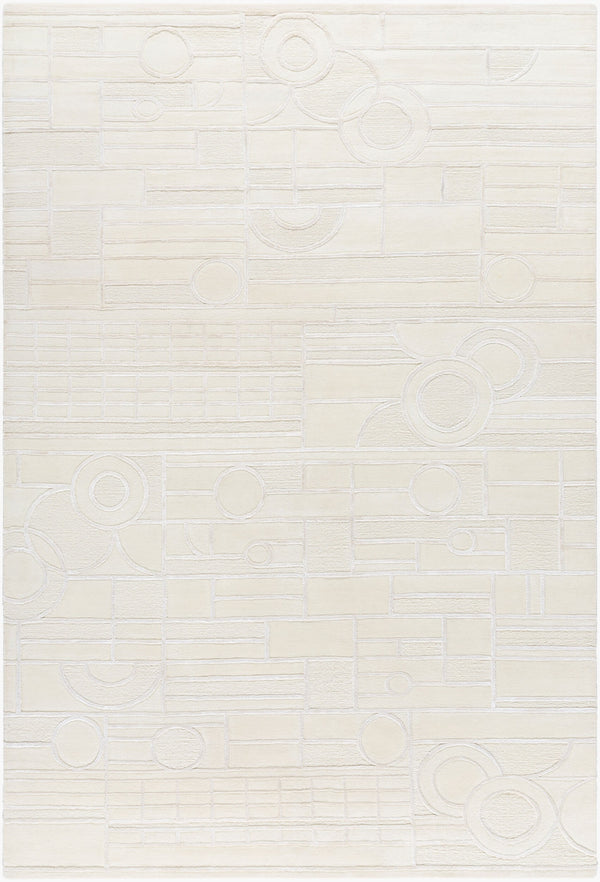 Surya Transcendence Luxurious Handcrafted 2' X 3' Rug In Viscose & New Zealand Wool For Timeless Elegance Ivory Nz Wool,Viscose Flwl2300-23