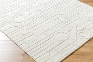 Surya Transcendence Luxurious Handcrafted 2' X 3' Rug In Viscose & New Zealand Wool For Timeless Elegance Ivory Nz Wool,Viscose Flwl2300-810