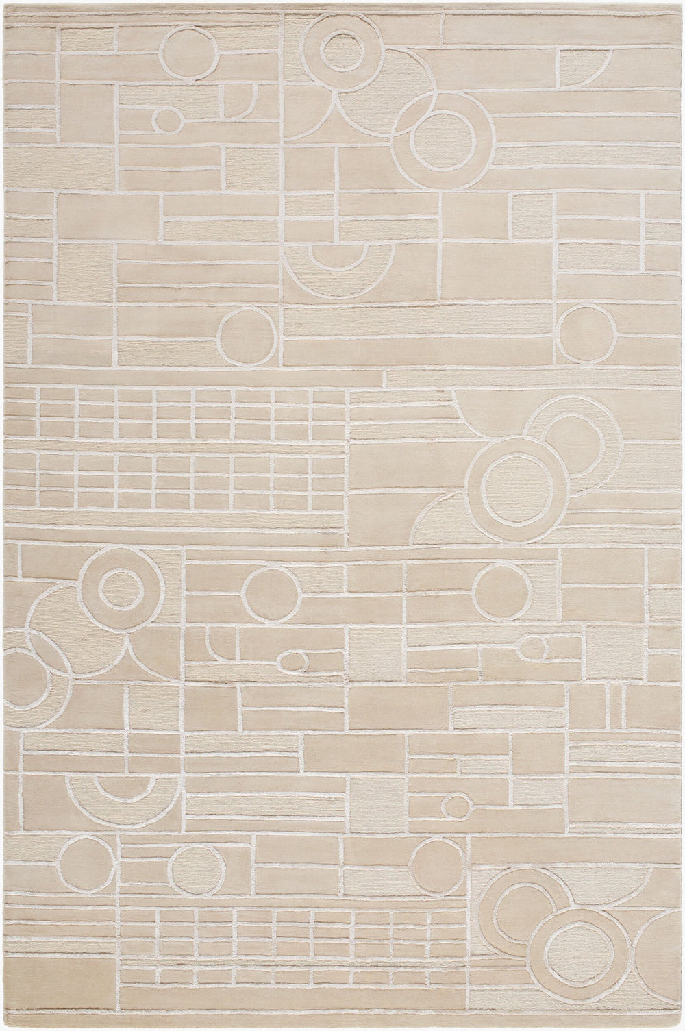 Surya Transcendence Luxurious Handcrafted 2' X 3' Rug In Viscose & New Zealand Wool For Timeless Elegance Beige Nz Wool,Viscose Flwl2302-69