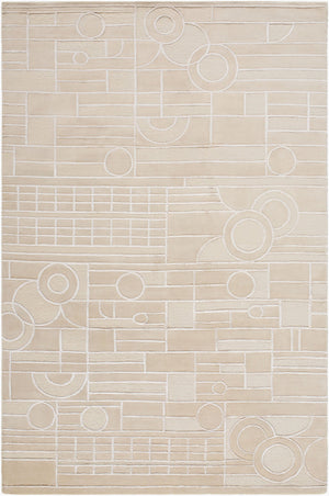 Surya Transcendence Luxurious Handcrafted 2' X 3' Rug In Viscose & New Zealand Wool For Timeless Elegance Beige Nz Wool,Viscose Flwl2302-69