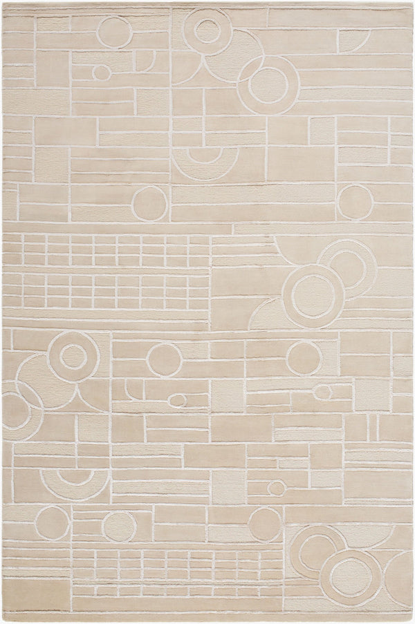 Surya Transcendence Luxurious Handcrafted 2' X 3' Rug In Viscose & New Zealand Wool For Timeless Elegance Beige Nz Wool,Viscose Flwl2302-69