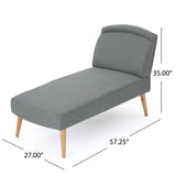 Christopher Knight Home® - Noble House - Carisia Mid Century Modern Slate Grey Fabric Chaise Lounge