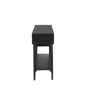 Alpine Furniture Alpine Flynn 42"W Console Table in Black with Brass Accents, Mahogany Build, Drawers & Shelf 966BLK-93