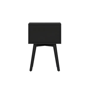 Alpine Furniture Alpine Flynn 18" End Table in Black — Mahogany Solids, Dovetail Drawer, Felt-Lined Storage, Compact Elegance 966BLK-92
