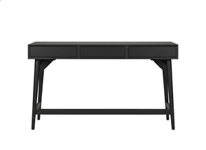 Alpine Furniture Alpine Flynn 2-Drawer Mini Desk — Compact Mahogany Workstation with Felt-Lined Storage & Smooth Glides 52"W x 24"D x 30"H 966BLK-96