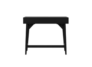 Alpine Furniture Alpine Flynn 2-Drawer Mini Desk — Compact Mahogany Workstation with Felt-Lined Storage & Smooth Glides 36"W x 20"D x 30"H 966BLK-95