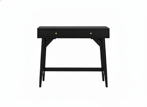 Alpine Furniture Alpine Flynn 2-Drawer Mini Desk — Compact Mahogany Workstation with Felt-Lined Storage & Smooth Glides 36"W x 20"D x 30"H 966BLK-95