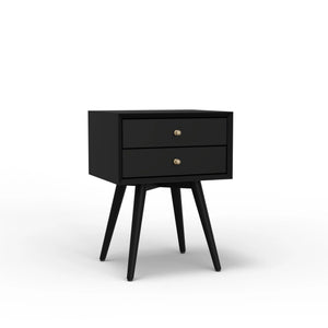 Flynn Mid-century Modern Nightstand Tapered Legs Dovetail Drawer Compact Bedside Storage
