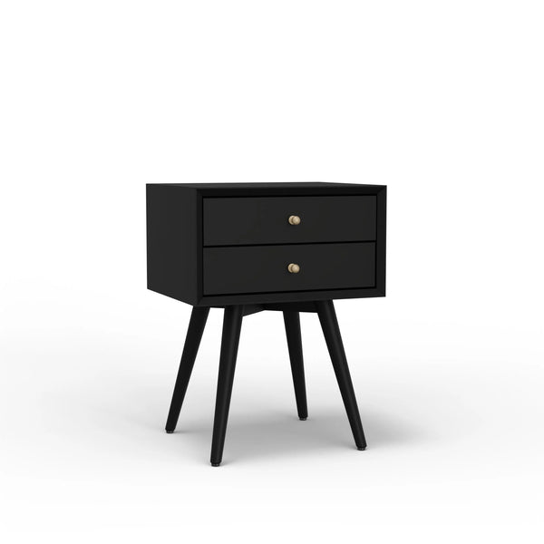 Flynn Mid-century Modern Nightstand Tapered Legs Dovetail Drawer Compact Bedside Storage