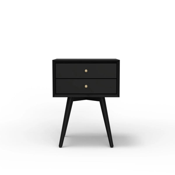 Flynn Mid-century Modern Nightstand Tapered Legs Dovetail Drawer Compact Bedside Storage