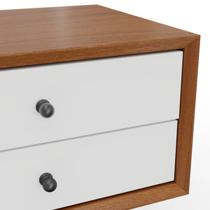 Flynn Mid-century Modern Nightstand Tapered Legs Dovetail Drawer Compact Bedside Storage