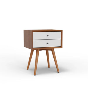 Flynn Mid-century Modern Nightstand Tapered Legs Dovetail Drawer Compact Bedside Storage