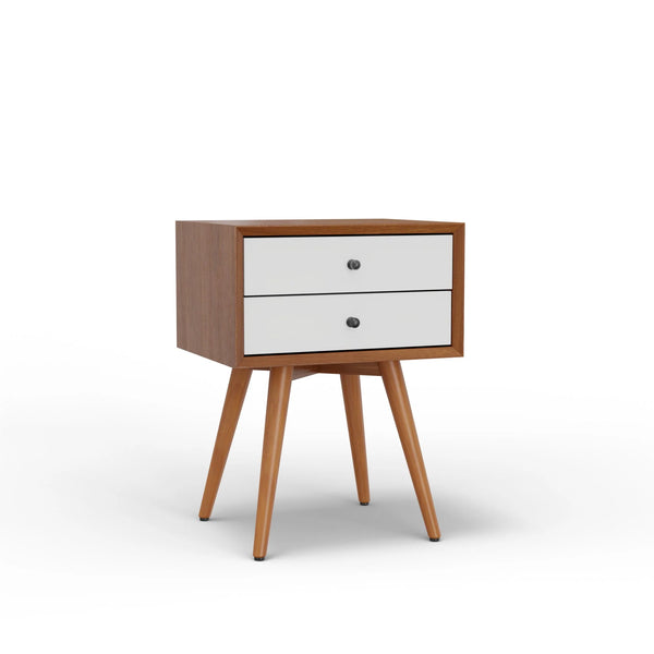 Flynn Mid-century Modern Nightstand Tapered Legs Dovetail Drawer Compact Bedside Storage