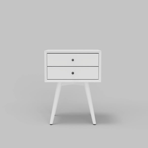 Flynn Mid-century Modern Nightstand Tapered Legs Dovetail Drawer Compact Bedside Storage