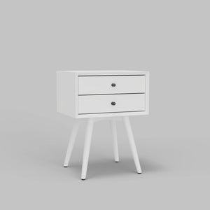 Flynn Mid-century Modern Nightstand Tapered Legs Dovetail Drawer Compact Bedside Storage