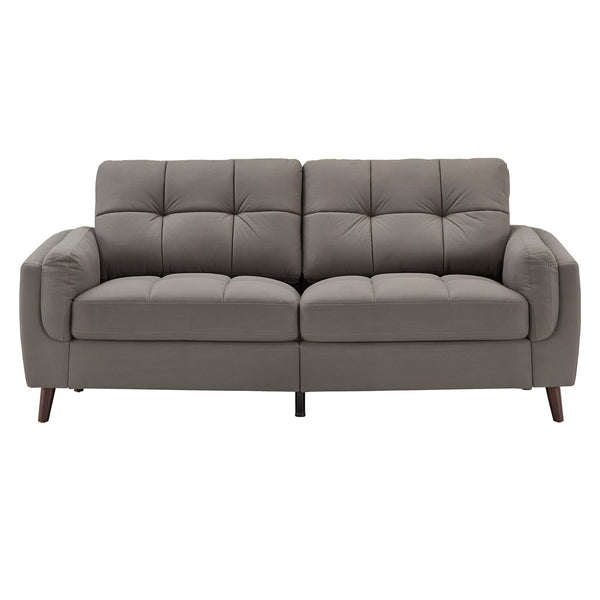 Homelegance By Top-Line Tawnie 83" Wide Microfiber Arm Sofa Grey Microfiber