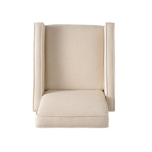 English Elm Christopher Knight Home® - Minimalist Push Back Chair with Thick Cushion and Birch Wood Legs for Stylish, Durable Comfort Beige 57444.00BEI