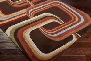 Surya Forum Fm-7007 8' X 8' Hand Tufted Wool Rug - Modern Decor, Medium Pile, Affordable Luxury, India Made Dark Brown Wool Fm7007-8sq