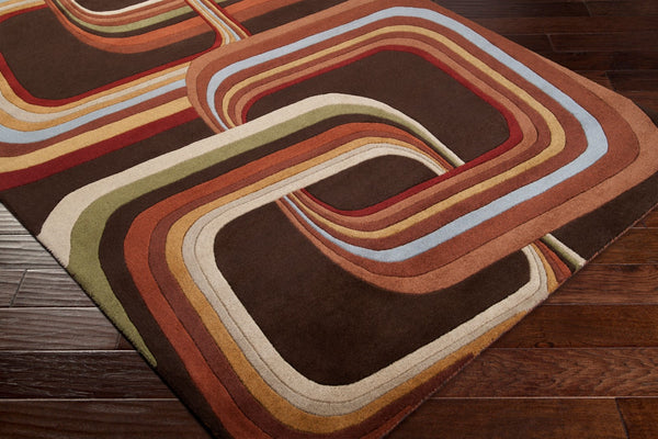 Surya Forum Fm-7007 8' X 8' Hand Tufted Wool Rug - Modern Decor, Medium Pile, Affordable Luxury, India Made Dark Brown Wool Fm7007-8sq