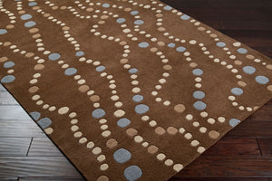 Surya Forum Fm-7007 8' X 8' Hand Tufted Wool Rug - Modern Decor, Medium Pile, Affordable Luxury, India Made Dark Brown Wool Fm7010-99rd