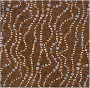 Surya Forum Fm-7007 8' X 8' Hand Tufted Wool Rug - Modern Decor, Medium Pile, Affordable Luxury, India Made Dark Brown Wool Fm7010-99sq