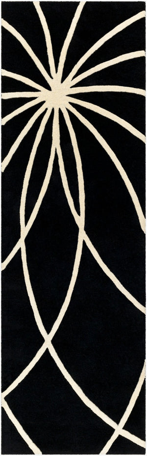 Livabliss Forum Hand Tufted Wool Area Rug with High Low Texture for Living and Dining Rooms Black, Cream 2'6" x 8' FM7072-268