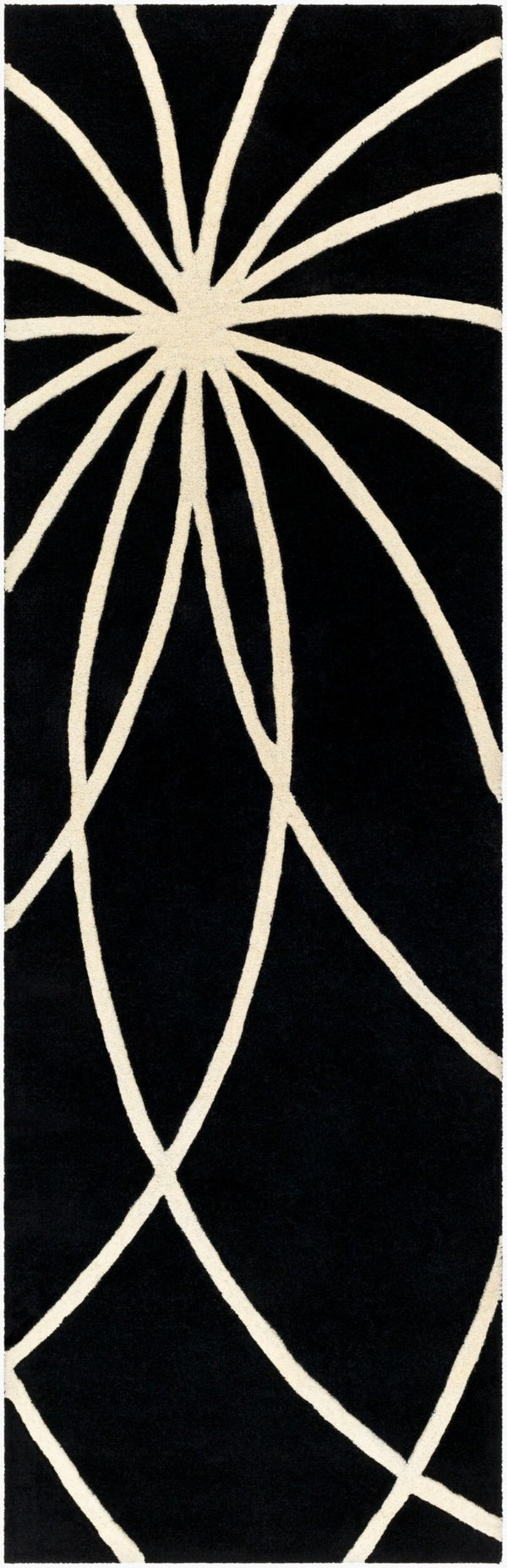 Livabliss Forum Hand Tufted Wool Area Rug with High Low Texture for Living and Dining Rooms Black, Cream 2'6" x 8' FM7072-268