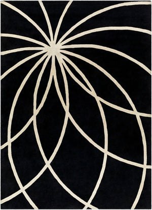 Livabliss Forum Hand Tufted Wool Area Rug with High Low Texture for Living and Dining Rooms Black, Cream 8' x 11' FM7072-811
