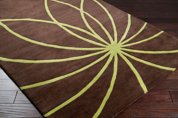 Surya Forum Fm-7007 8' X 8' Hand Tufted Wool Rug - Modern Decor, Medium Pile, Affordable Luxury, India Made Dark Brown Wool Fm7073-99sq