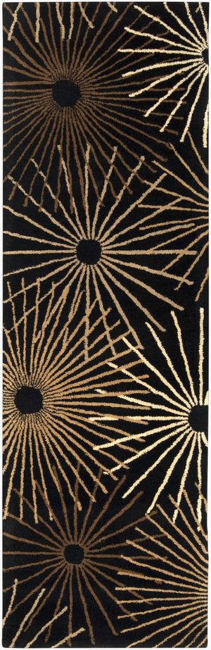 Livabliss Forum Hand Tufted Wool Area Rug for Large Living Dining Rooms Modern Artisan Style Black, Dark Bro 2'6" x 8' FM7090-268