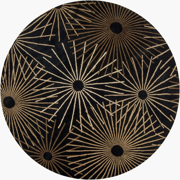 Livabliss Forum Hand Tufted Wool Area Rug for Large Living Dining Rooms Modern Artisan Style Black, Dark Bro 8' x 8' Round FM7090-8RD