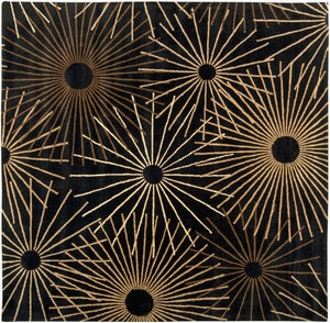Livabliss Forum Hand Tufted Wool Area Rug for Large Living Dining Rooms Modern Artisan Style Black, Dark Bro 9'9" x 9'9" Square FM7090-99SQ