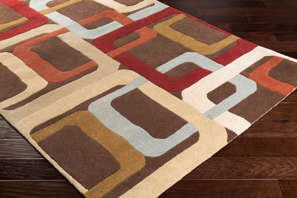 Surya Forum Fm-7007 8' X 8' Hand Tufted Wool Rug - Modern Decor, Medium Pile, Affordable Luxury, India Made Rust Wool Fm7106-8sq