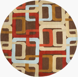 Surya Forum Fm-7007 8' X 8' Hand Tufted Wool Rug - Modern Decor, Medium Pile, Affordable Luxury, India Made Rust Wool Fm7106-99rd